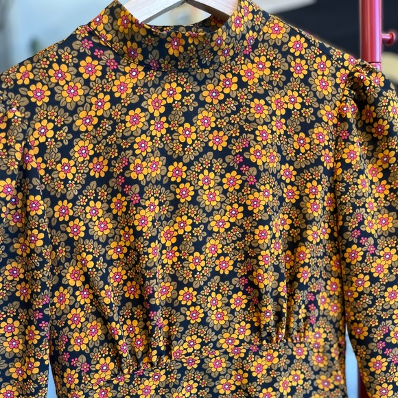 TopShop floral print, long sleeve, maxi dress size 4 - Picture 3 of 5